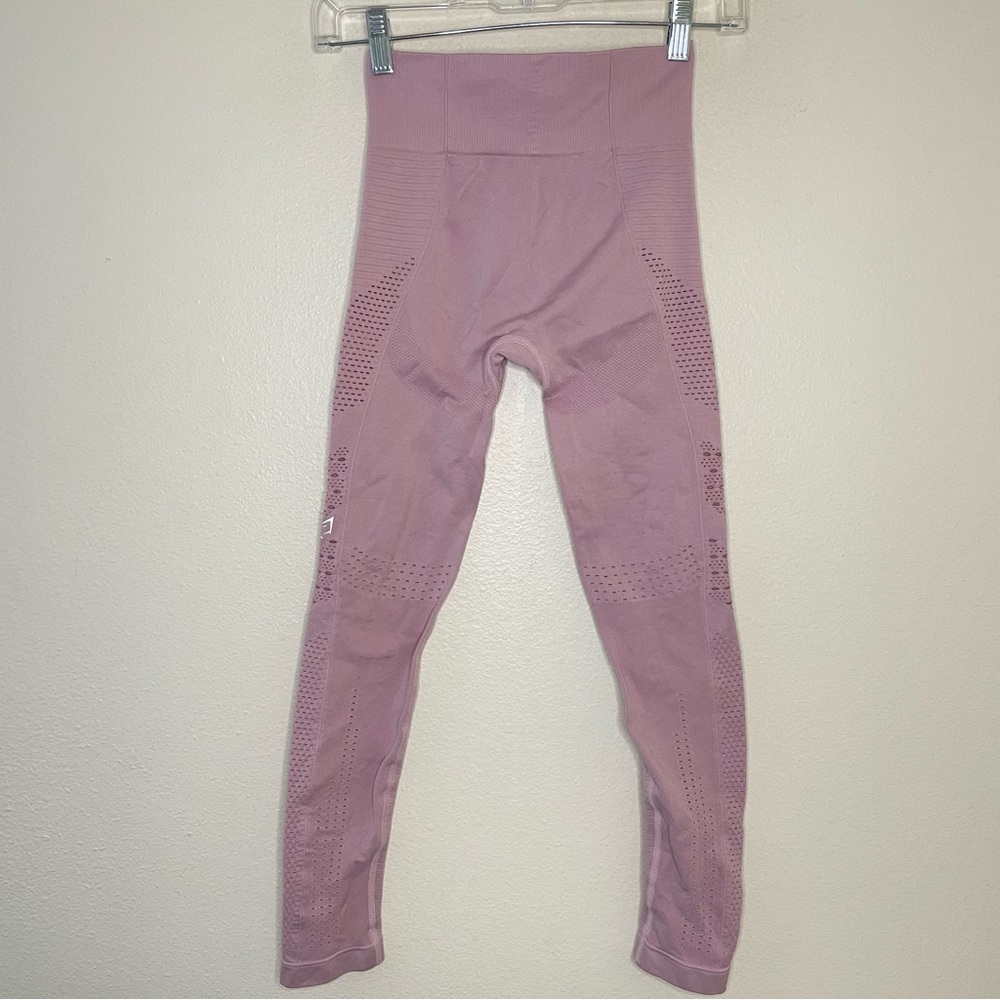 Gymshark Flawless Knit High Waisted Pink Leggings - Picture 4 of 4